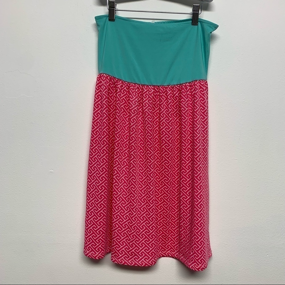 Mainstreet Connection Size S/M Teal Pink White Cover Up Dress NWT